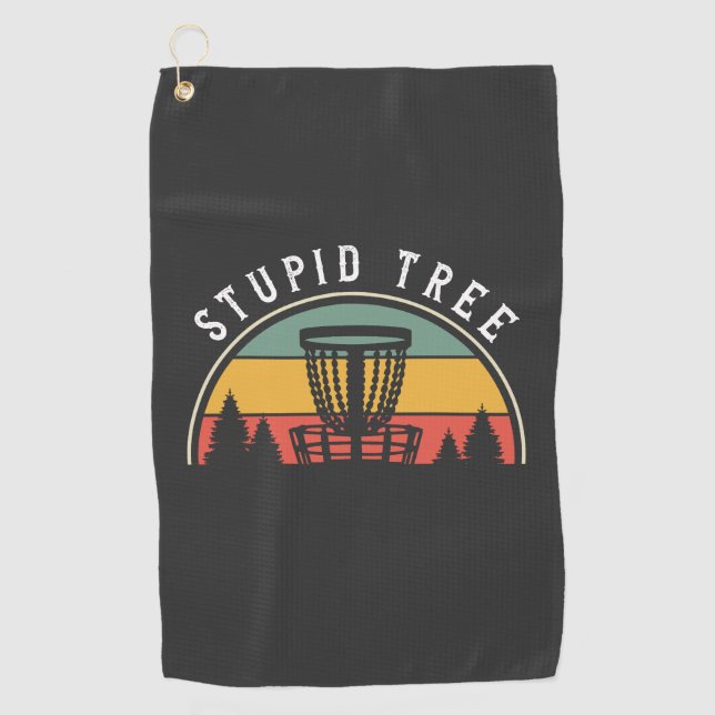 Toalla De Golf Gracioso Disk Golf Lover Stupid Tree (Anverso)