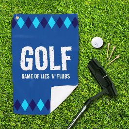 Toalla De Golf Gracioso Golf Blue Argyle (Juego de mentiras 'n' F