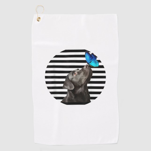 Toalla De Golf Gracioso Labrador Negro Recuperador Lab Perro Pet  (Anverso)