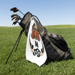 Toalla De Golf Gracioso monograma de enfriamiento de tortuga
