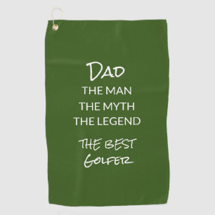 Toalla De Golf Gracioso papá hombre leyenda del mito verde blanc