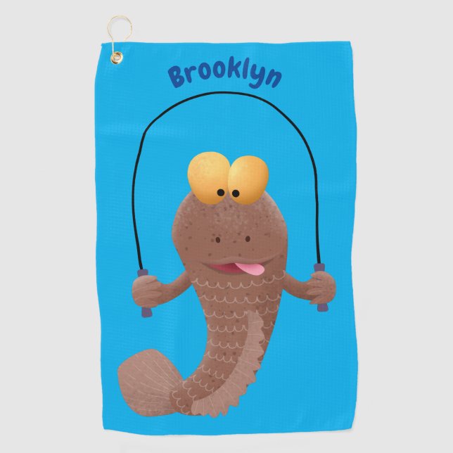 Toalla De Golf Gracioso saltando a la personalizado de pescado de (Anverso)