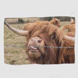 Toalla De Golf Gracioso y peludo vaca escocesa Highland