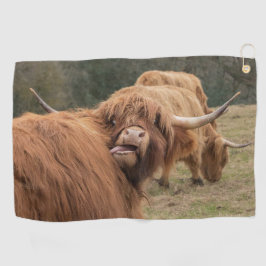 Toalla De Golf Gracioso y peludo vaca escocesa Highland