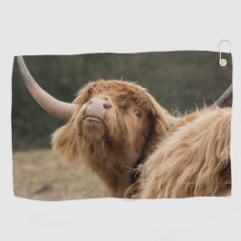 Toalla De Golf Gracioso y peludo vaca escocesa Highland