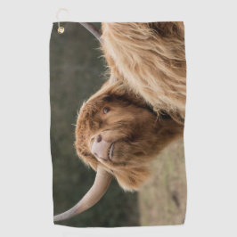 Toalla De Golf Gracioso y peludo vaca escocesa Highland