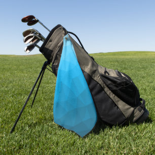 Toalla De Golf Gradiente geométrico de malla de triángulo cian az