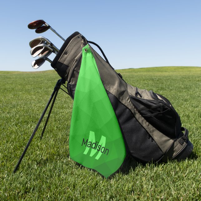 Toalla De Golf Gradiente verde claro patrón de malla de geometría (Verde)