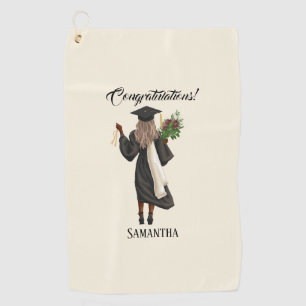 Toalla De Golf Graduación personalizada de acuarela (10)