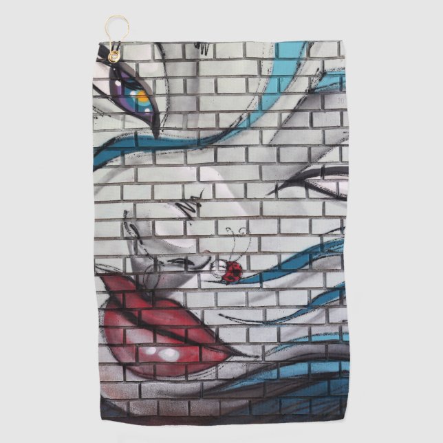 Toalla De Golf Graffiti Chica asiático (Anverso)