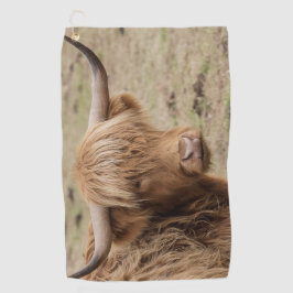 Toalla De Golf Gran vaca escocesa y peluda