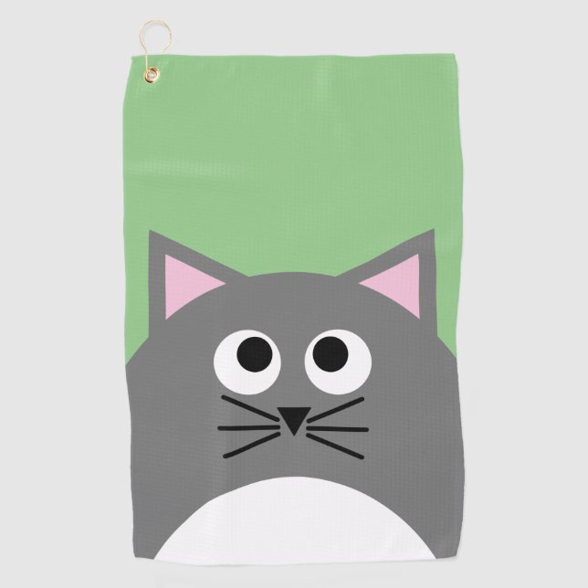 Toalla De Golf Gray Kitty Cat (Anverso)