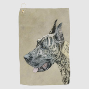 Toalla De Golf Great dane (Brindle) que pinta - arte original del