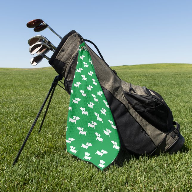 Toalla De Golf Green Dachshund Golfer Gift (Verde)