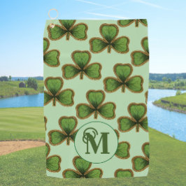 Toalla De Golf Green Shamrock Vintage Clovers Personalizado irlan