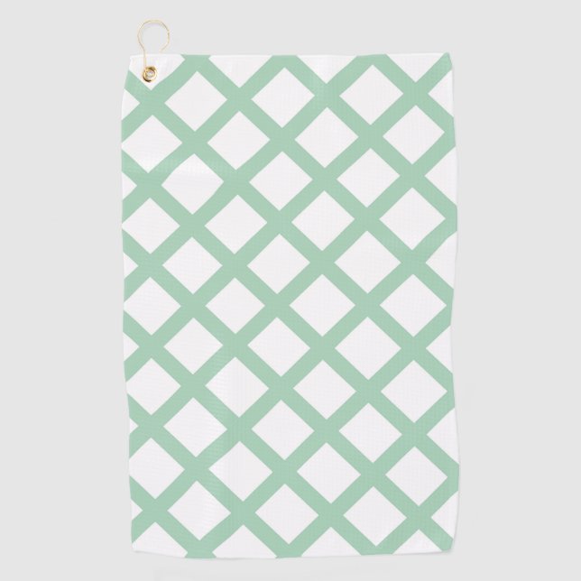 Toalla De Golf Green White Checker Diamond Pattern (Anverso)