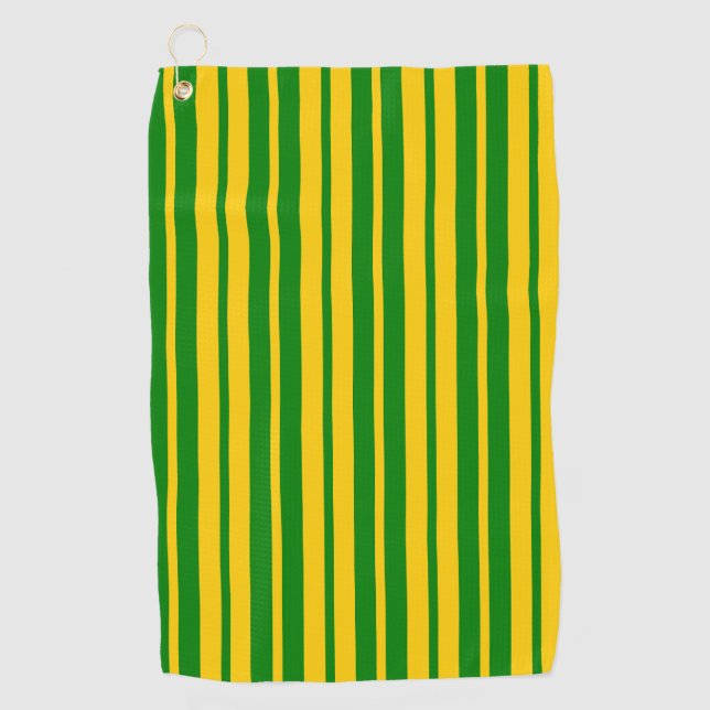 Toalla De Golf Green Yellow Stylish Stripes Pattern Design  (Anverso)