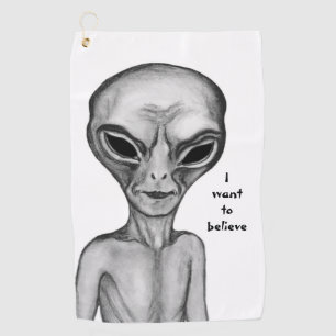 Toalla De Golf Grey Alien , quiero creer