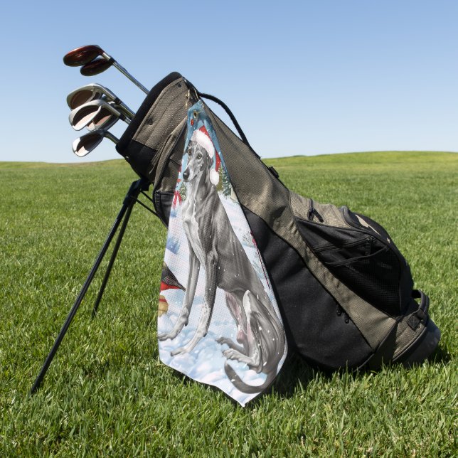 Toalla De Golf Greyhound Winter Navidades Wonderland Alegría (Verde)