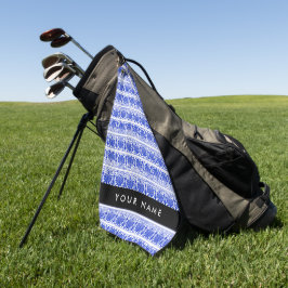 Toalla De Golf Griego Fret Arabesque Blue, Tu Nombre, Personaliza