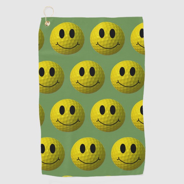 Toalla De Golf Grinning Face Golf Ball (Anverso)