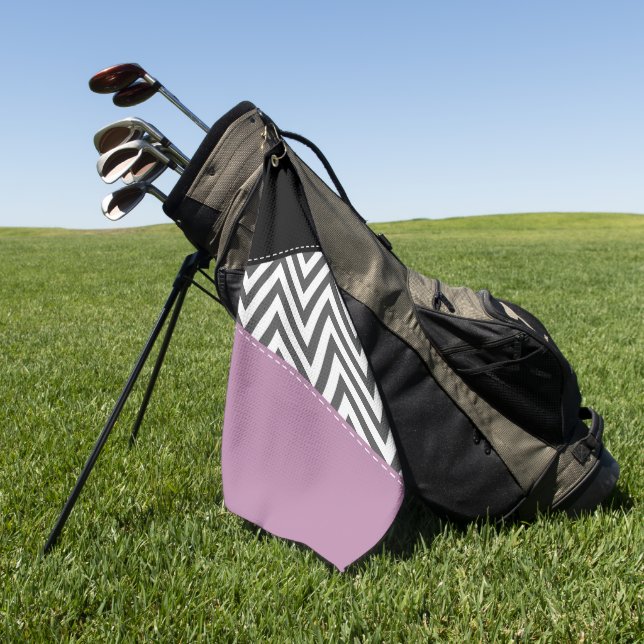 Toalla De Golf Gris Zigzag, Gris Chevron, Zigzag Pattern, Púrpura (Verde)