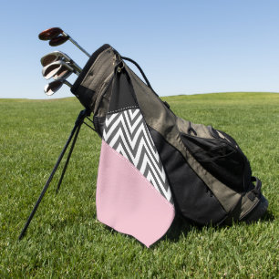 Toalla De Golf Gris Zigzag, Gris Chevron, Zigzag Pattern, Rosa