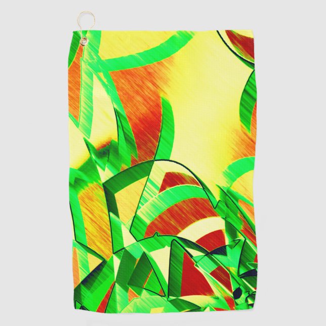 Toalla De Golf Groenlandia sobre la imagen roja con llovizna (Anverso)