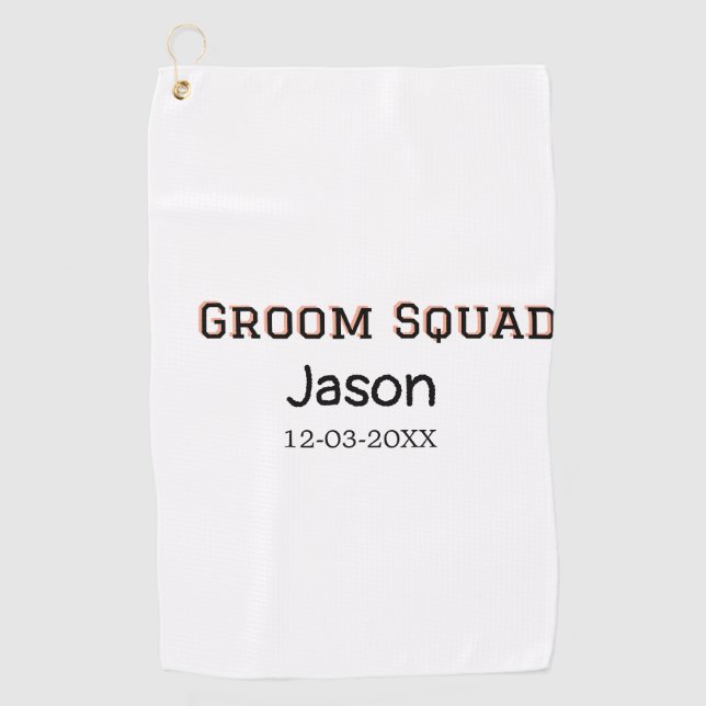 Toalla De Golf Groom Squad acompañante de la despedida de soltera (Anverso)