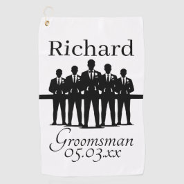 Toalla De Golf Groomsman Bachelor Party Squad Silhouette Name