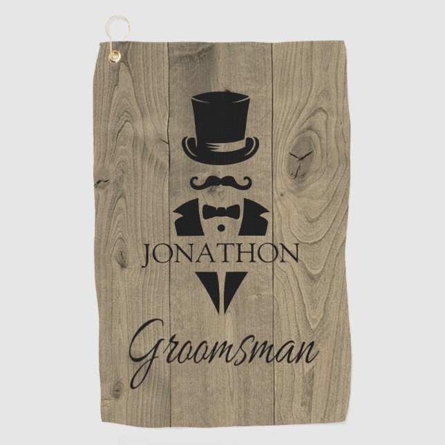 Toalla De Golf Groomsmen personalizado (Anverso)