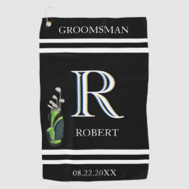 Toalla De Golf Groomsmen Regalo Personalizado Monograma Clubs Gol