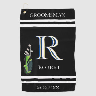 Toalla De Golf Groomsmen Regalo Personalizado Monograma Clubs Gol
