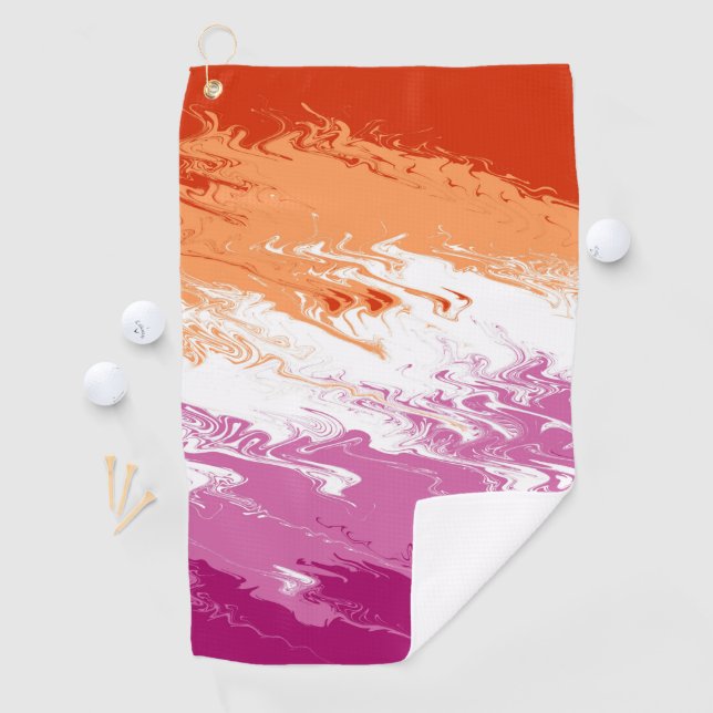 Toalla De Golf Groovy Squiggly Trippy Resumen Bandera del Orgullo (In situ)