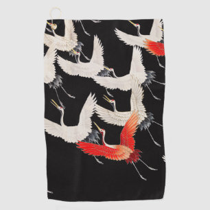 Toalla De Golf Grullas voladoras: Arte japonés de kimono con aves