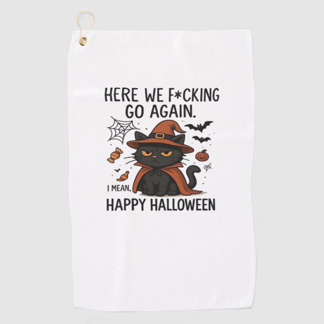 Toalla De Golf Grumpy Cat Halloween Classic T-Shirt (Anverso)