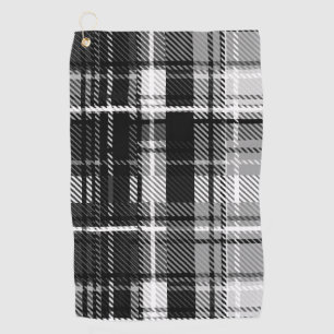 Toalla De Golf Grunde Blanco Negro Flannel Tartán Diseño