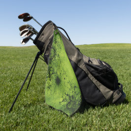 Toalla De Golf Grunge Verde Lima con Acentos Negros