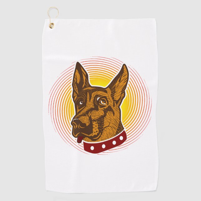 Toalla De Golf Guardián Perro Belga Malinois Shepherd (Anverso)