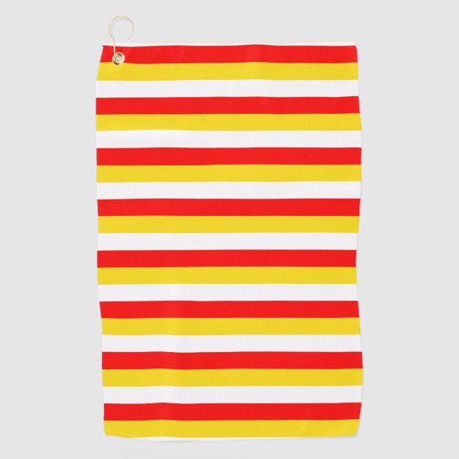 Toalla De Golf Guernsey flag stripes red yellow white pattern Nor (Anverso)