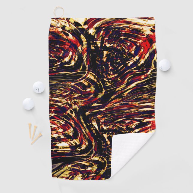 Toalla De Golf Guerra de cintas doradas contra el rojo, en fondo  (In situ)