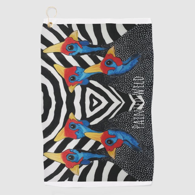 Toalla de golf Guinea Fowl Pintada Salvaje (Anverso)