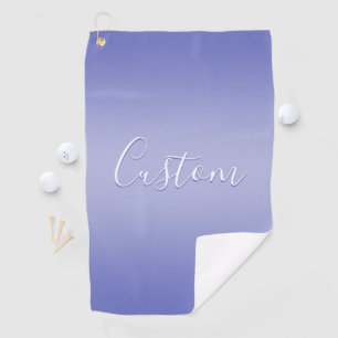 Toalla De Golf Guión cursivo editable   Violeta blanca y púrpura