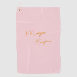 Toalla De Golf Guion de monograma minimalista rosa