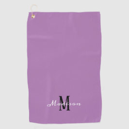 Toalla De Golf Guión morado de lavanda moderno personalizado