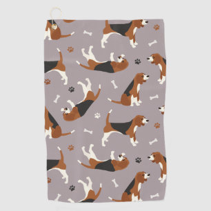 Toalla De Golf Guirnaldas de Beagles y hueso Gris