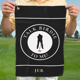 Toalla De Golf Hablar De Birdie Para Mí Golfer Funny Silhouette B