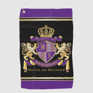 Toalla De Golf Haga su propio emblema de la corona del monograma