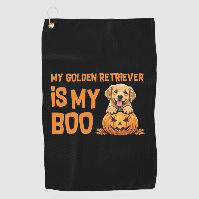 Toalla De Golf Halloween de Golden Retriever (Anverso)