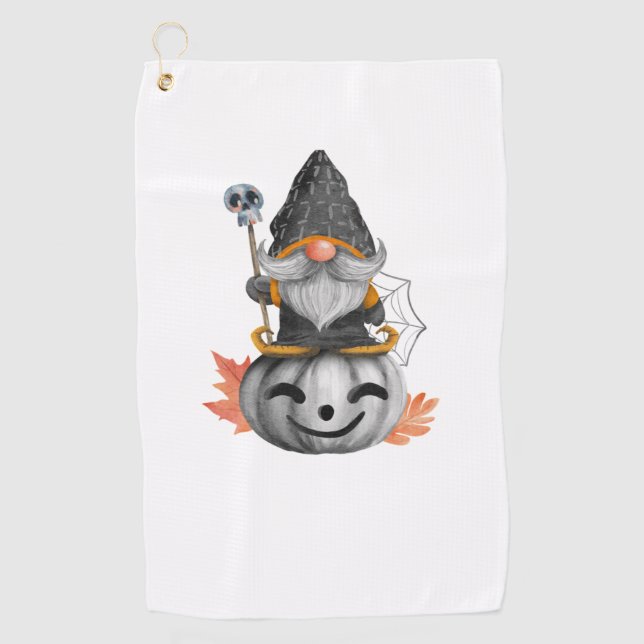 Toalla De Golf halloween gnome thanksending (Anverso)